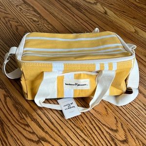 Yellow stripped cooler bag